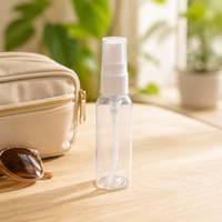 Flacon pulvérisateur PET 50ml 60ml avec pompe, flacon pulvérisateur d'huile en plastique à brume fine, flacon cosmétique pour soins corporels, nettoyant en vrac, flacon désinfectant pour les mains 100ml