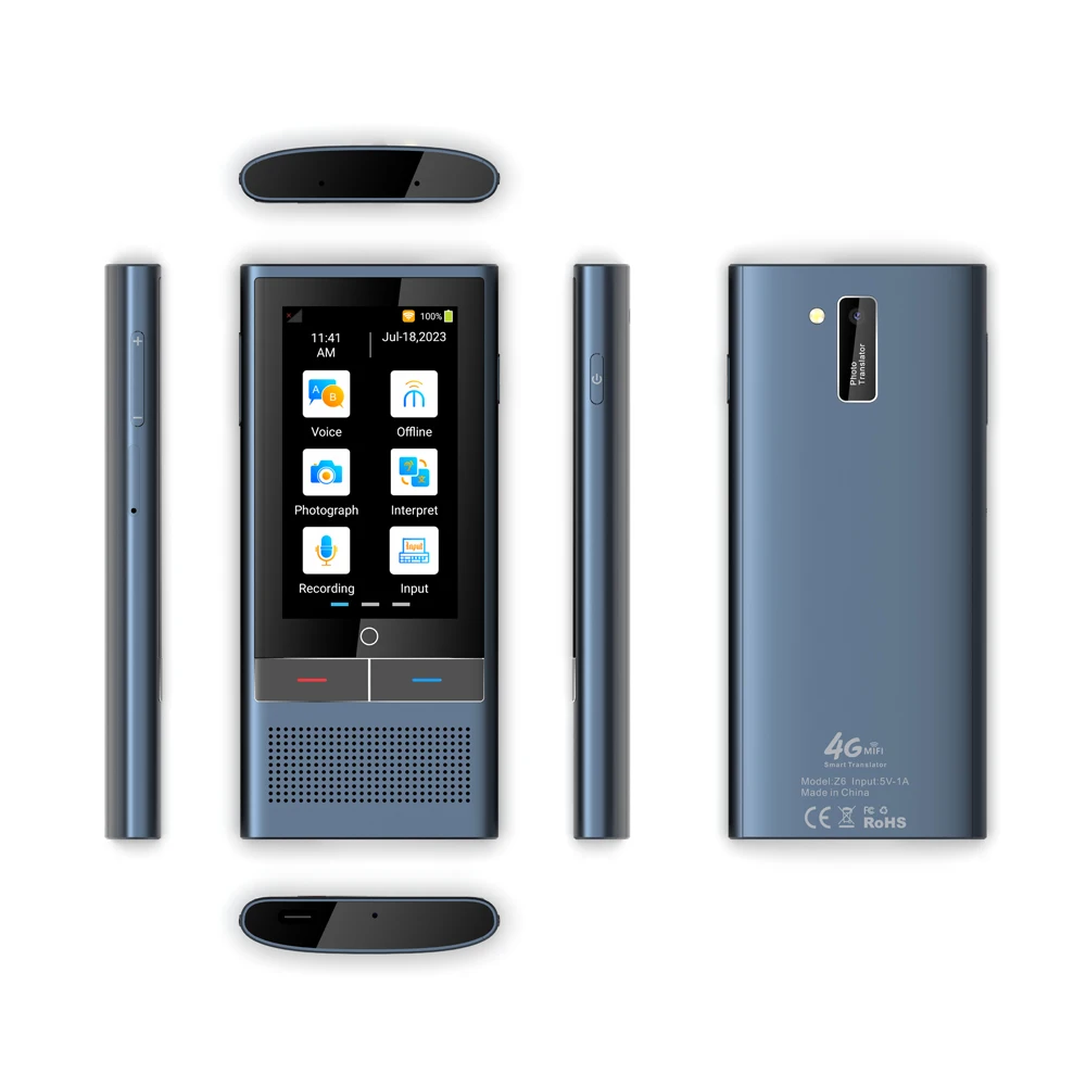 Z6グローバル言語音声翻訳デバイスは4GLTE SIMカードオフライン