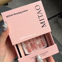 Logo personnalisé haut de gamme impression à la main presse sur les ongles affichage emballage boîte de papier de manchon