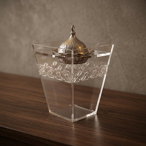 Quemador de Incienso Acrílico con Tapa Metálica Decorativa, Difusor de Aromaterapia, Hecho a Mano, Ecológico, para Todas las Estaciones, Incienso Árabe - Product Image 1