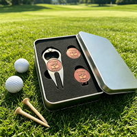Ensemble cadeau de golf professionnel, outil de réparation de divots en métal moulé sous pression avec logo personnalisé, marqueurs de balle de golf anti-rayures et clips pour chapeau