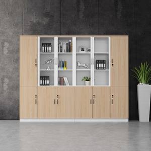 خزانة ملفات حديثة قابلة للتعديل من الخشب الصلب مع 4 أدراج وقفل للتخزين ورف للكتب - Product Image 3