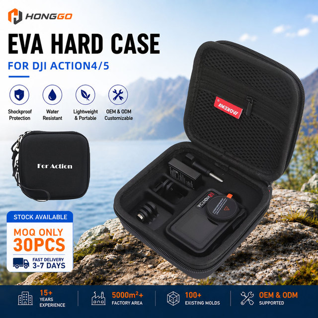 Action 5 Camera Carrying Case EVA Storage Bag Waterproof Shockproof Hard Shell Portable Travel Protective Case for Accessories
