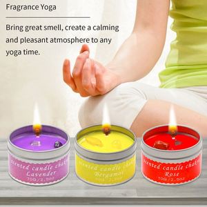 Hot Wholesale 7pcs Healing, Crystals Chakra Stone 2.5oz Natural Wax Pure and Fresh Scented Candle Tin Jar Set/ - Product Image 4