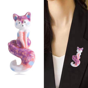 Broche <span class=keywords><strong>renard</strong></span> mignonne effet goutte d'huile, version coréenne, simple et élégante, pour femme, idéale pour les soirées, bijou cadeau exquis et polyvalent - Product Image 5