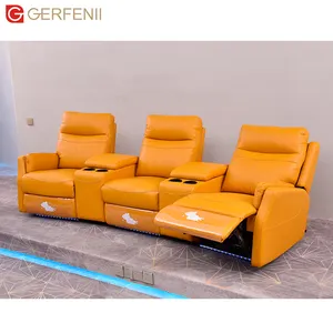 High Quality Home Theater Recliner Leather Cinema Chair Theatre Seats With Cup Holder And Storage Box