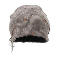 Bonnet en tricot vieilli Finch Garment – Bonnets de luxe en jacquard color-block vintage pour adulte unisexe, collection automne-hiver