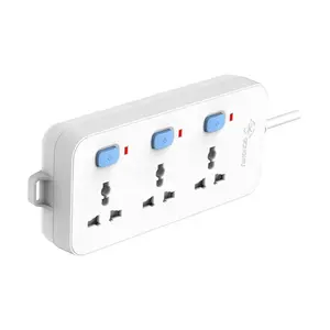 3 Way Multi Extension Socket 2 USB Surge Protector Power Strip Push Button Switch UK Plug 5m Extension Leads 250V Rated 13A