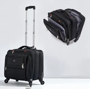 Mala de bagagem para homens e mulheres, bolsa expansível de tecido de nylon com 4 rodas para piloto, estilo carrinho de transporte, 2023