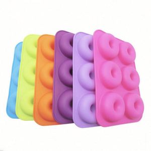 แม่พิมพ์โดนัท 6 หลุม แบบทำเอง เป็นมิตรกับสิ่งแวดล้อม วัสดุซิลิโคนเกรดอาหาร ปลอดสารพิษ ใช้กับเครื่องล้างจานและเตาอบได้ - Product Image 1