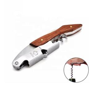 HUAJU INDUSTRIAL Ouvre-bouteille <span class=keywords><strong>Laguiole</strong></span> multifonctionnel en acier inoxydable <span class=keywords><strong>Tire</strong></span>-bouchon à manche en bois avec coupe-feuille Ouvre-bouteille - Product Image 3