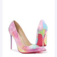 Chaussures à Talon Haut Fines Européennes et Américaines, à Bout Pointu et Polyvalentes, Couleurs Tendance, Sexy et Séduisantes, Grandes Tailles pour Femmes