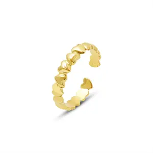 MICCI оптовые пользовательские небольшие Регулируемые кольца дизайн женское минималистское Открытое кольцо в форме сердца