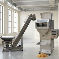 Machine de remplissage semi-automatique à double trémie pour granulés, snacks soufflés, haricots et morceaux de pain de mie