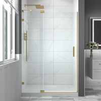 Porte de douche à charnière en verre trempé transparent avec charnière en acier inoxydable pour salle de bain domestique