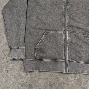 Felpa con cappuccio nera vintage lavata con zip, effetto distressed, vestibilità oversize, manica lunga, stile streetwear urbano casual, da uomo - Disponibile - Product Image 4