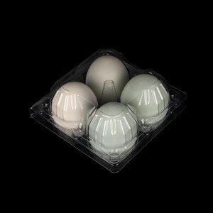 Gold supplier 4 holes large transparent clear plastic quail duck chicken egg carton box tray 4 cells