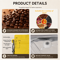 Sachet de café en gros de qualité supérieure 500g en CPP de qualité alimentaire, personnalisable avec logo, résistant à l'humidité, en laminé mat pour emballage de grains de café