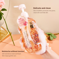 DZ RTS Gel Douche Floral aux Pétales de Fleurs, Nettoyant Corporel Blanchissant, Parfum Rose Jasmin Fleur de Cerisier