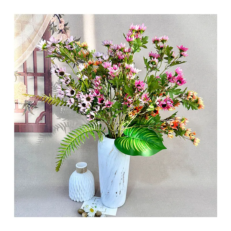 Flor de seda artificial Meichang Duo er Chrysanthemum com melhor qualidade para decoração de casa