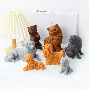 Molde de silicona 3D con forma de animales para velas aromáticas, gatos, Golden Retriever, <span class=keywords><strong>Sharpei</strong></span>, perros, moldes de yeso, moldes para pasteles y mousses hechos a mano, decoración para el hogar y fiestas - Product Image 1