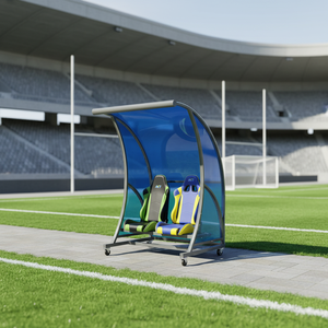 Banquillo para Jugadores de Fútbol, Refugio para Equipo de Fútbol con Protección UV, Asientos Portátiles para Estadio para Jugadores de Repuesto - Product Image 5