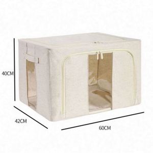 Caja de almacenamiento plegable de tela de 60x42x40cm con ventana con cremallera, diseño moderno para la organización del armario del hogar - Product Image 1