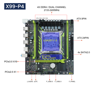 Nuova Scheda Madre X99-P4 4X DDR4 ECC RAM per PC, Socket LGA2011-3, PCIe3.0 X16, NVME NGFF M.2, SATA2.0 - Product Image 4