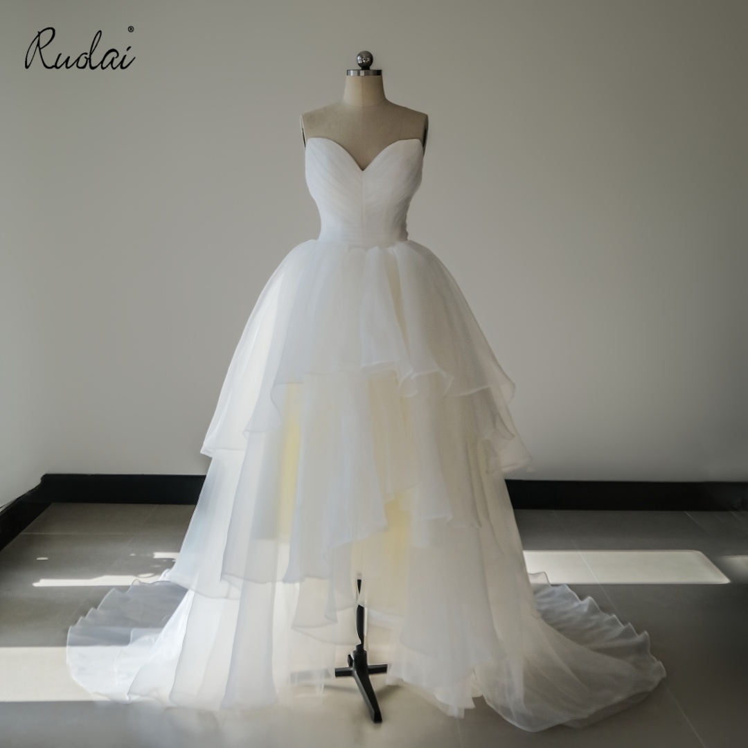 On Sale Short Front Long Tail Wedding Dress Lace & Chiffon Fabric |  Alibaba.com