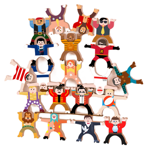 TikTok क्रॉस-बॉर्डर लकड़ी के हर्क्यूल्स स्टैकिंग ब्लॉक निर्माण खिलौना संतुलन उच्च डेस्कटॉप गेम माता-बाल निर्माण ब्लॉक - Product Image 1