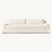 Ensemble de canapés d'intérieur Chesterfield moderne de luxe, cadre en bois massif, canapé modulaire, éponge, lin, confortable, hôtel, villa, salon