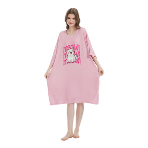 Abito da <span class=keywords><strong>notte</strong></span> stampato personalizzato OEM abbigliamento da <span class=keywords><strong>notte</strong></span> Sexy oversize da donna t-shirt per dormire - Product Image 4