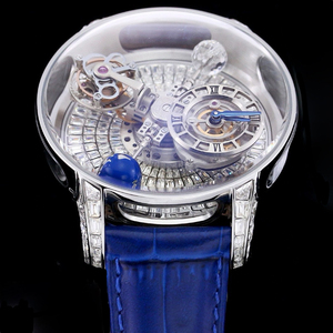 Montres personnalisées de haute qualité, entièrement serties de diamants, mouvement tourbillon étincelant, montre-bracelet élégante, cadeaux pour hommes pour Noël - Product Image 2