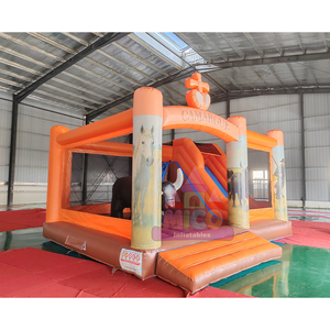 Casa Inflable con Tobogán para Niños, Alquiler para Fiestas Infantiles, Material de PVC, Portátil, Capacidad de 300-500 kg - Product Image 1