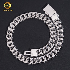 Dây chuyền kiểu Cuban Link mạ đá Moissanite, chất liệu bạc 925 cao cấp, kích thước 15mm, kiểu Hip Hop, giao hàng nhanh, hàng có sẵn tại kho. - Product Image 6