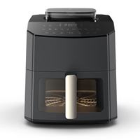 Friteuses 7L Véritable friteuse à air à vapeur Four électrique multifonctionnel 360 °   Friteuse à air noire domestique à vapeur à réduction d'huile thermique