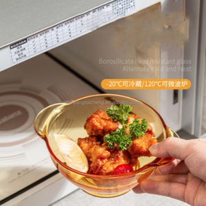 Nhà Máy <span class=keywords><strong>Pyrex</strong></span> Tempered con dấu xử lý đôi tai Bảo Quản Cao Borosilicate kính lò vi sóng Lò hổ phách màu salad trái cây Bát - Product Image 6