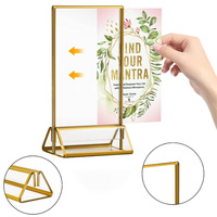 5x7 Écologique Or Conception En Plastique Transparent Porte-Affiche Papier Affichage Acrylique Table Stand pour Restaurant Utilisation