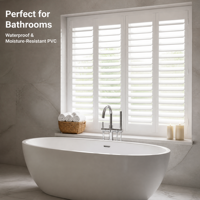 Volets modernes en PVC blanc, imperméables, sur mesure, pour fenêtres intérieures, salon, salle de bain, hôtel, villa