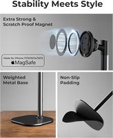 Support magnétique pour téléphone de bureau, rotation à 360 degrés, hauteur réglable, base lestée