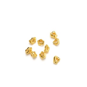 Qunlvsheng Heart Shaped Ingot Beads S925 Sterling Silver Gold Plated DIY Necklace <b>Bracelet</b> Spacer Jewelry Findings - Product Image 5