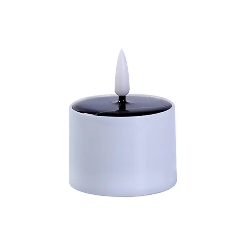 Candele Tealight a LED ricaricabili a distanza bianche calde tremolanti con Timer ad energia solare impermeabile OEM per Wed Home Party Outdoor