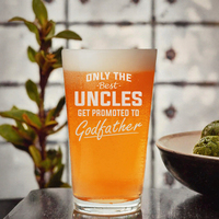 Souvenir : Verre à bière (Grand-père) de 16 oz pour l'annonce de grossesse, avec la citation « Seuls les meilleurs pères sont promus au rang de grand-père », compatible micro-ondes