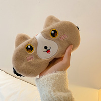 Masque pour les yeux en peluche de dessin animé mignon pour femmes aide au sommeil avec oreilles pressantes aide à la relaxation et au soulagement de la fatigue oculaire