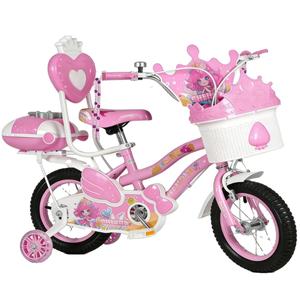 Bicicleta Infantil de Acero Rosa de 12, 16 y 20 Pulgadas al por Mayor, Bicicleta para Niñas con Canasta y Caja Trasera - Product Image 1