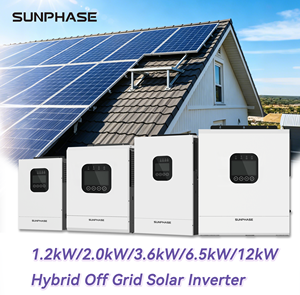 عاكس طاقة شمسية هجين Sunphase 12VDC بقوة 2.0 كيلو واط، نظام طاقة شمسية مع شاحن شمسي MPPT، مخرج أحادي، موجة جيبية نقية، بطارية LFP - Product Image 1