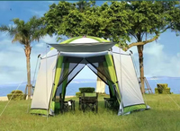 Tente familiale imperméable pour 10-12 personnes, double couche, anti-UV, résistante au vent, en aluminium, pour le camping (vente en gros)