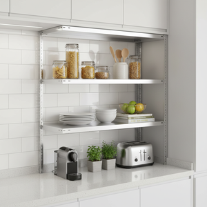 Scaffale Estensibile INOX POWER in Acciaio Inox AISI 304 180 X 40 cm con 3 Ripiani Altezza 150 cm per Cucina Prodotto in Italia - Product Image 3