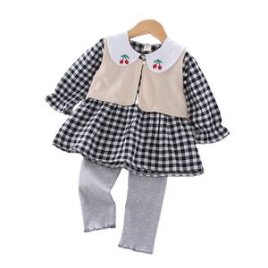 Ropa de Bebé al por Mayor, Conjunto de Vestido con Falda Abombada y Chaleco para Niñas - Product Image 1