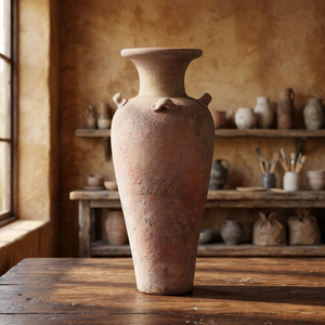 Vase de sol en céramique de style rustique avec plusieurs poignées, charme antique et finition émaillée pour la décoration de la maison - Product Image 3